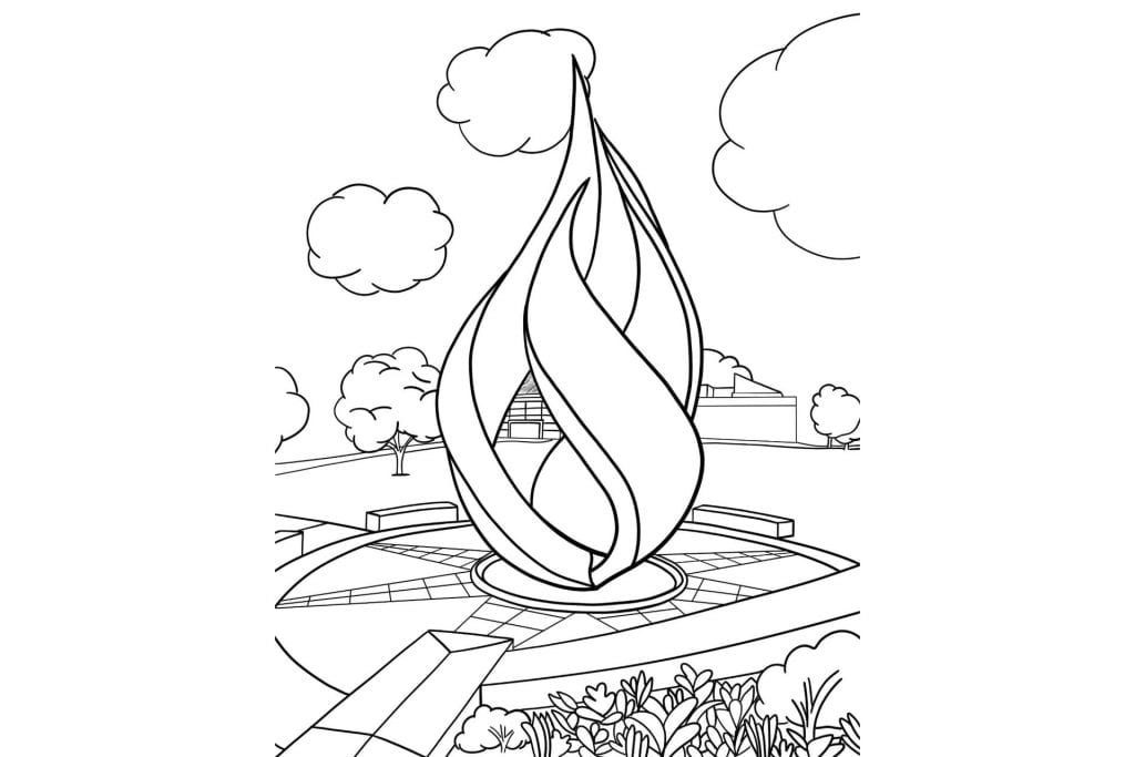 calabria torch coloring page